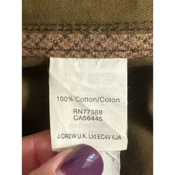 J.‎ Crew Downtown Field Waxed Utility Jacket Olive Green Brown 19034 Size XS - Picture 6 of 11